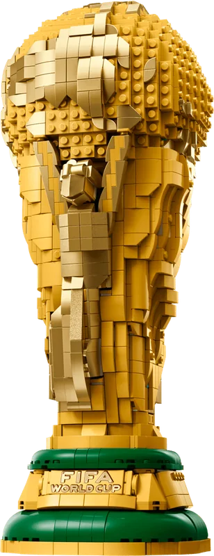 Trofeo de la Copa Mundial de la FIFA construido con piezas LEGO