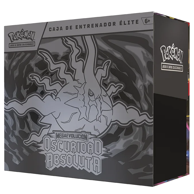 Caja de Entrenador Élite del juego de cartas Pokémon, expansión Megaevolución Oscuridad Absoluta